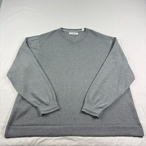 Tommy Bahama Sweater Mens 2XB Big Gray Island Zone Pullover V-Neck Stretch